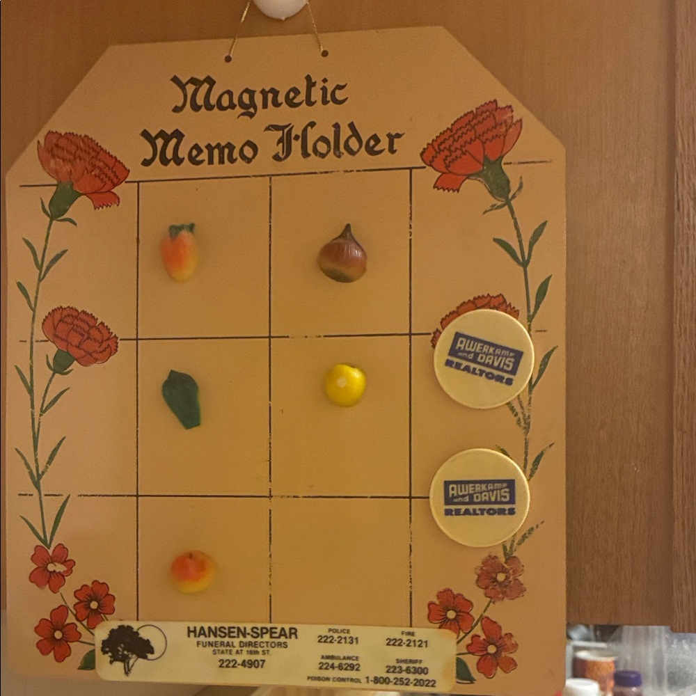 Magnetic Memo Holder with Floral Design